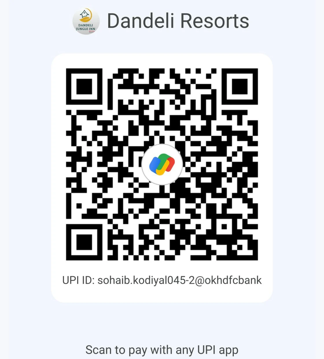 dandeli jungle inn booking qr code